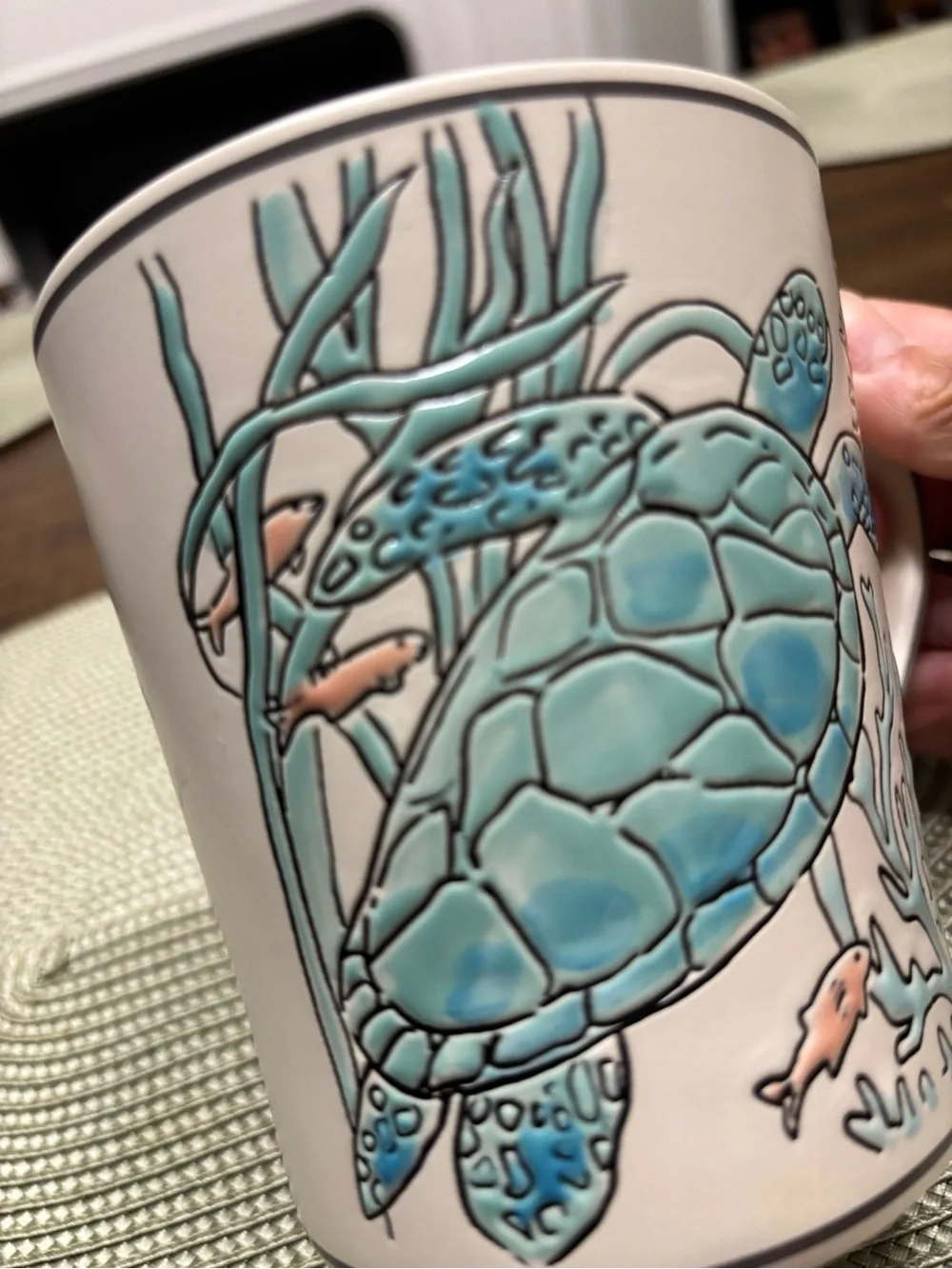 Turtle and fish under the sea collection ceramic mug